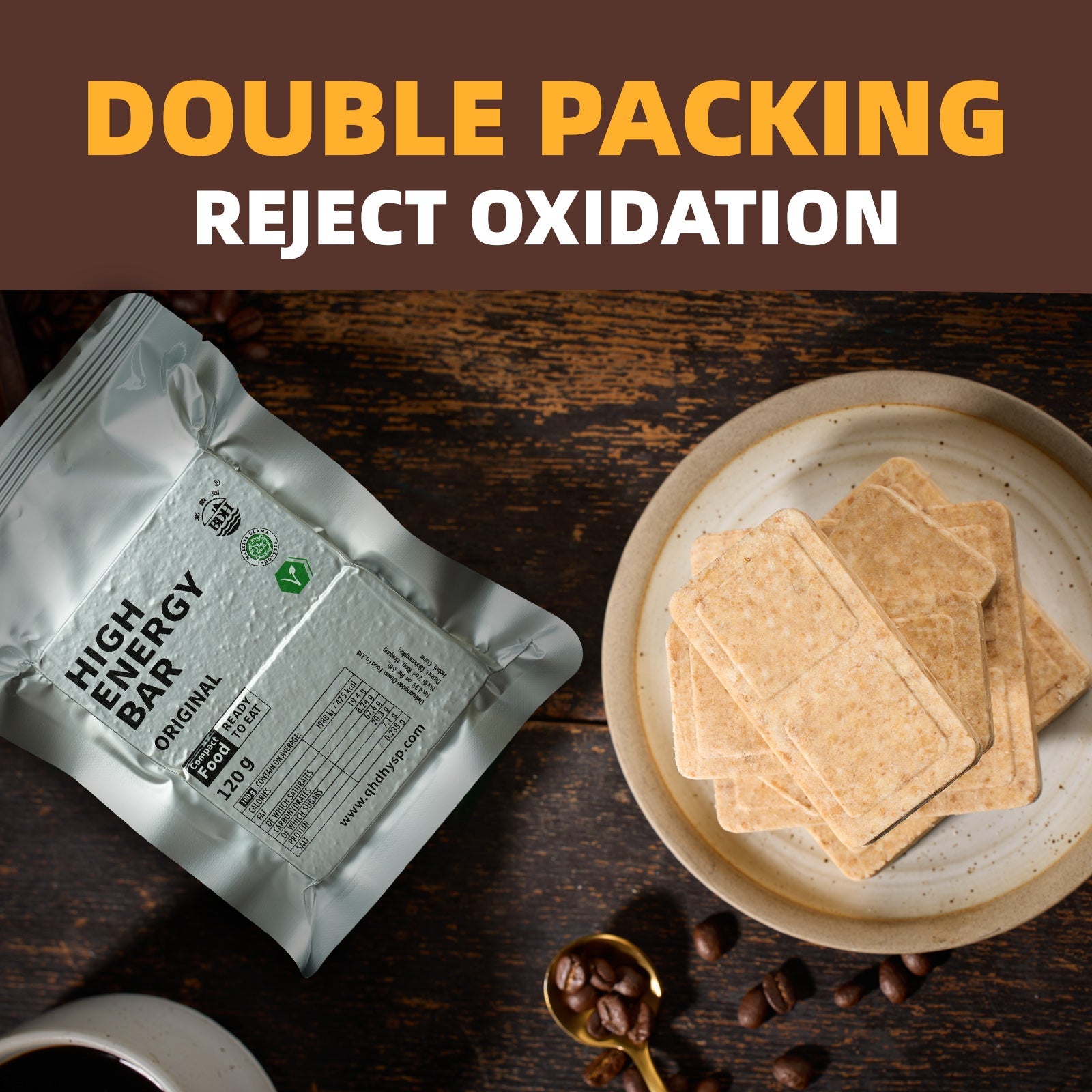 ORIGINAL High Energy Bar 120g - Exp. Date 2045 - Hard Texture Original Flavor Salty & Sweet Taste