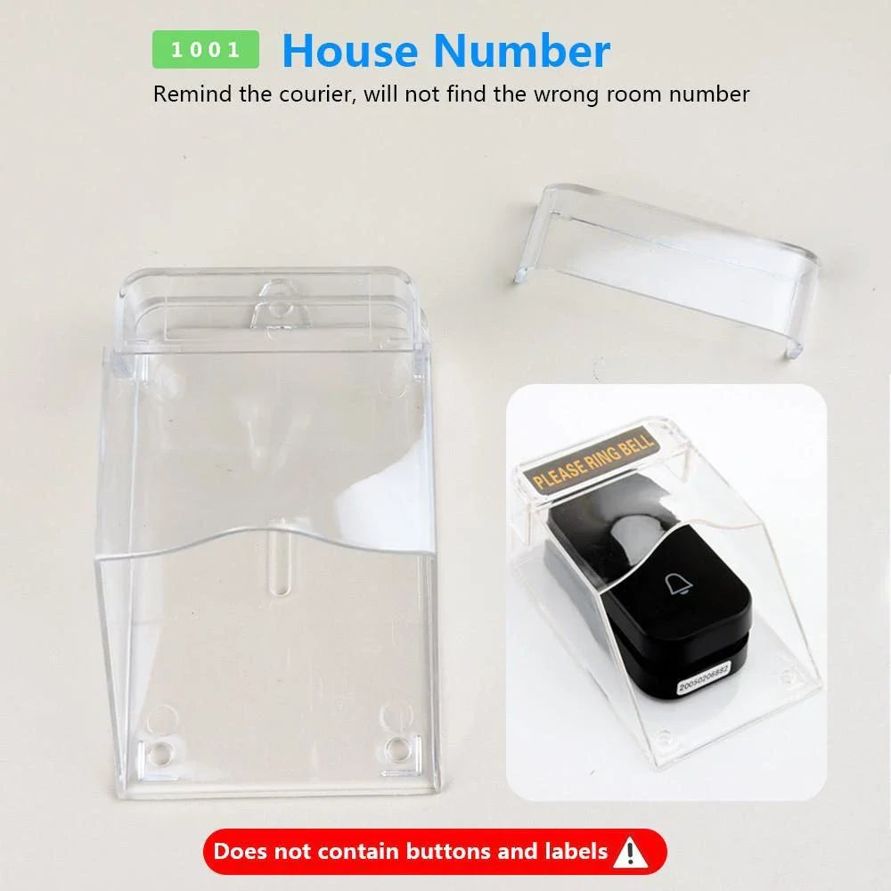 Waterproof Transparent Cover for Wireless Doorbell for Home Door - White