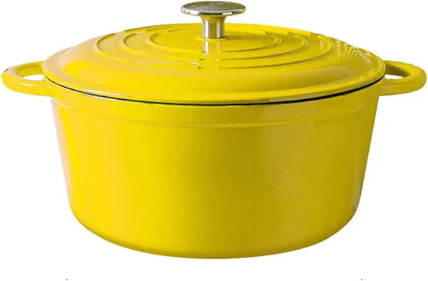 Happiness ENAMEL CAST IRON POT - Yellow