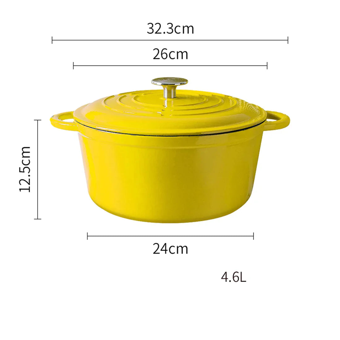 Happiness ENAMEL CAST IRON POT - Yellow