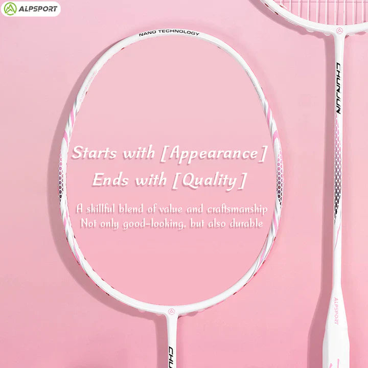 ALPSPORT CY 8U/G5 22-28Lbs Lightweight Carbon Fiber Badminton Racket (Single)