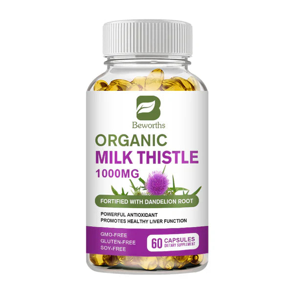 Beworths Milk Thistle Extract Capsules -Herbal Dietary Supplement 1000mg