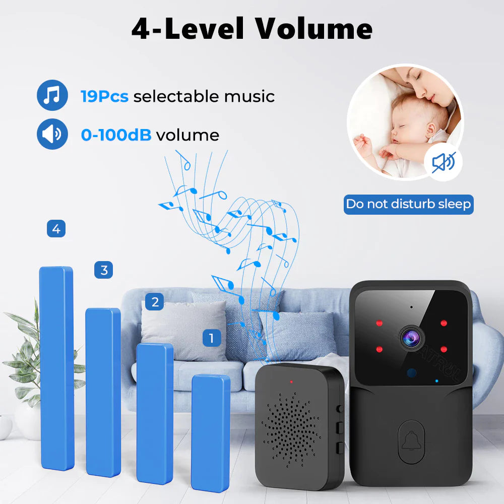 SMARTRUL TUYA Wireless Intelligent Wi-Fi Doorbell  (Outdoor) High-Definition Camera - BLACK 1 / 1