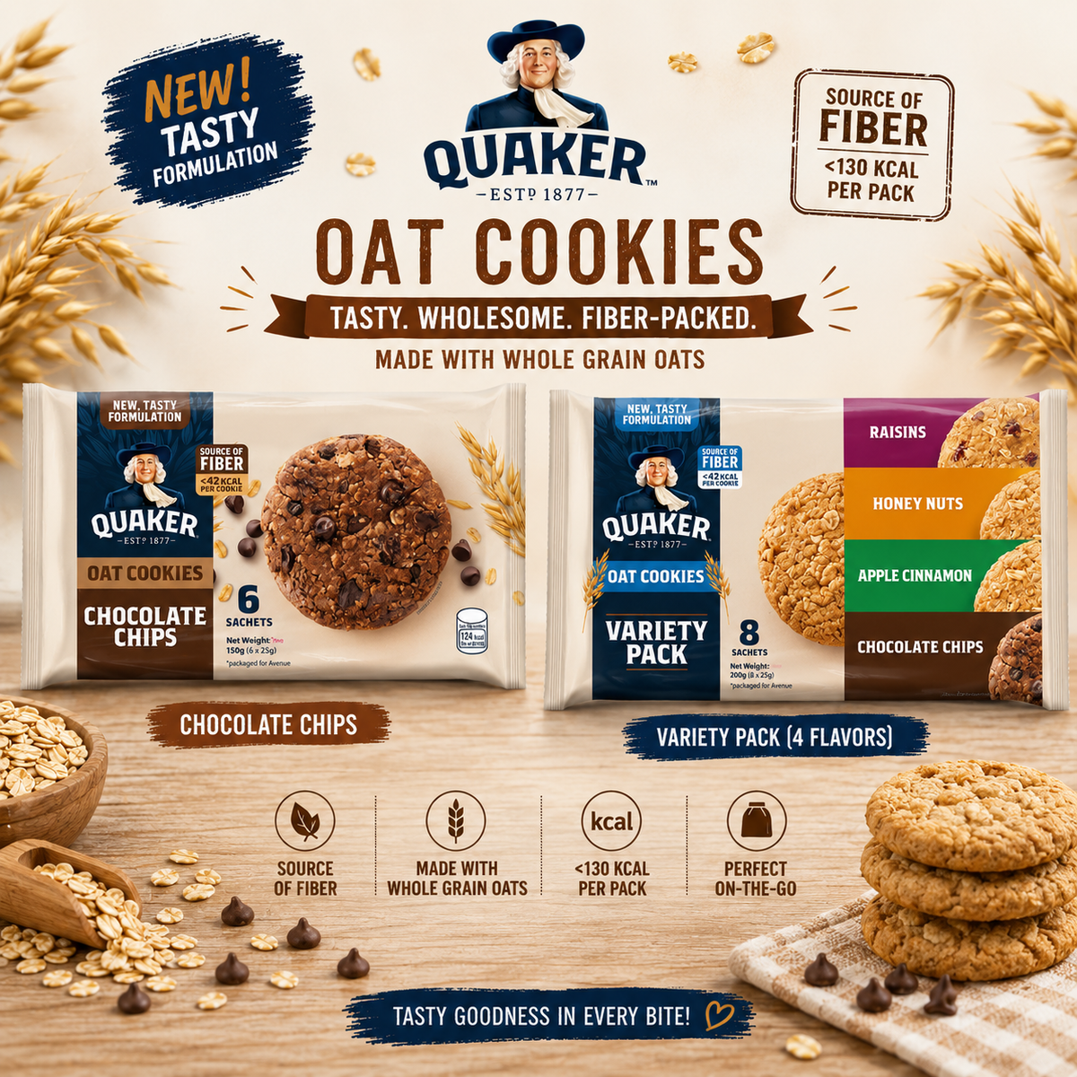 Quaker Oat Cookies – Crunchy & Delicious Oat Cookies Snack