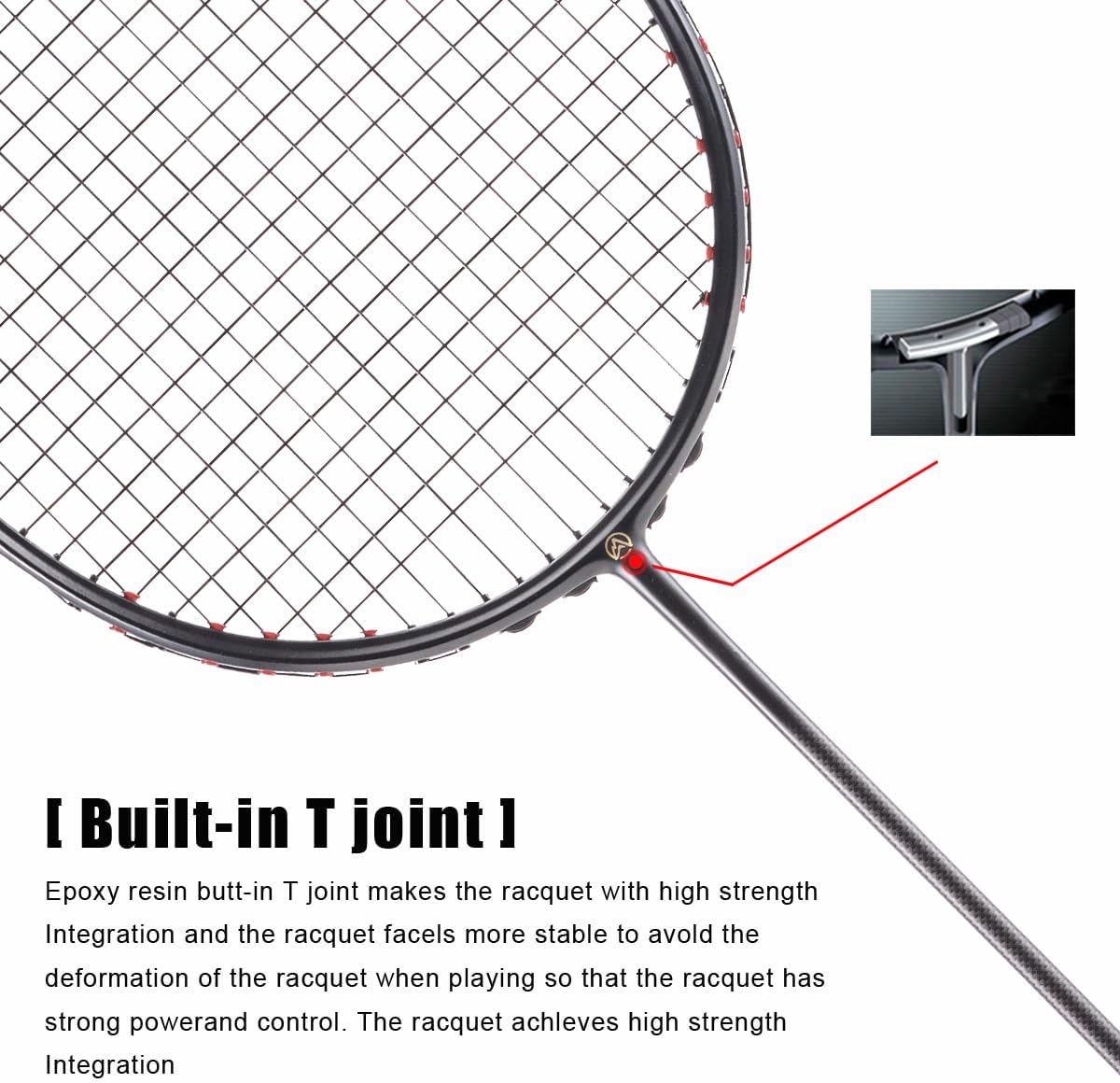 ALP SPORT 1pc BLACK XHP - ALP XHP 6U G4 Carbon Fiber Badminton Racket Flexible & Lightweight With Grips Full Carbon Rackets- Black