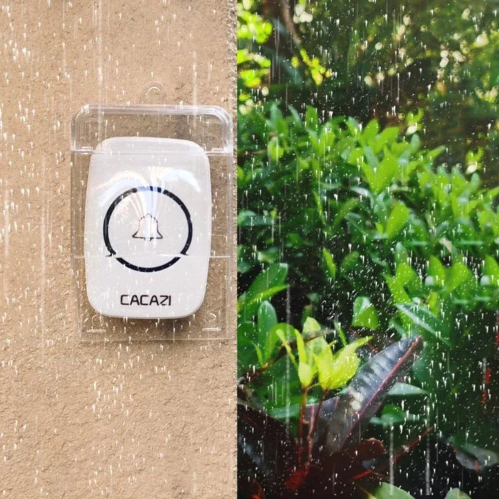 Waterproof Transparent Cover for Wireless Doorbell for Home Door - White
