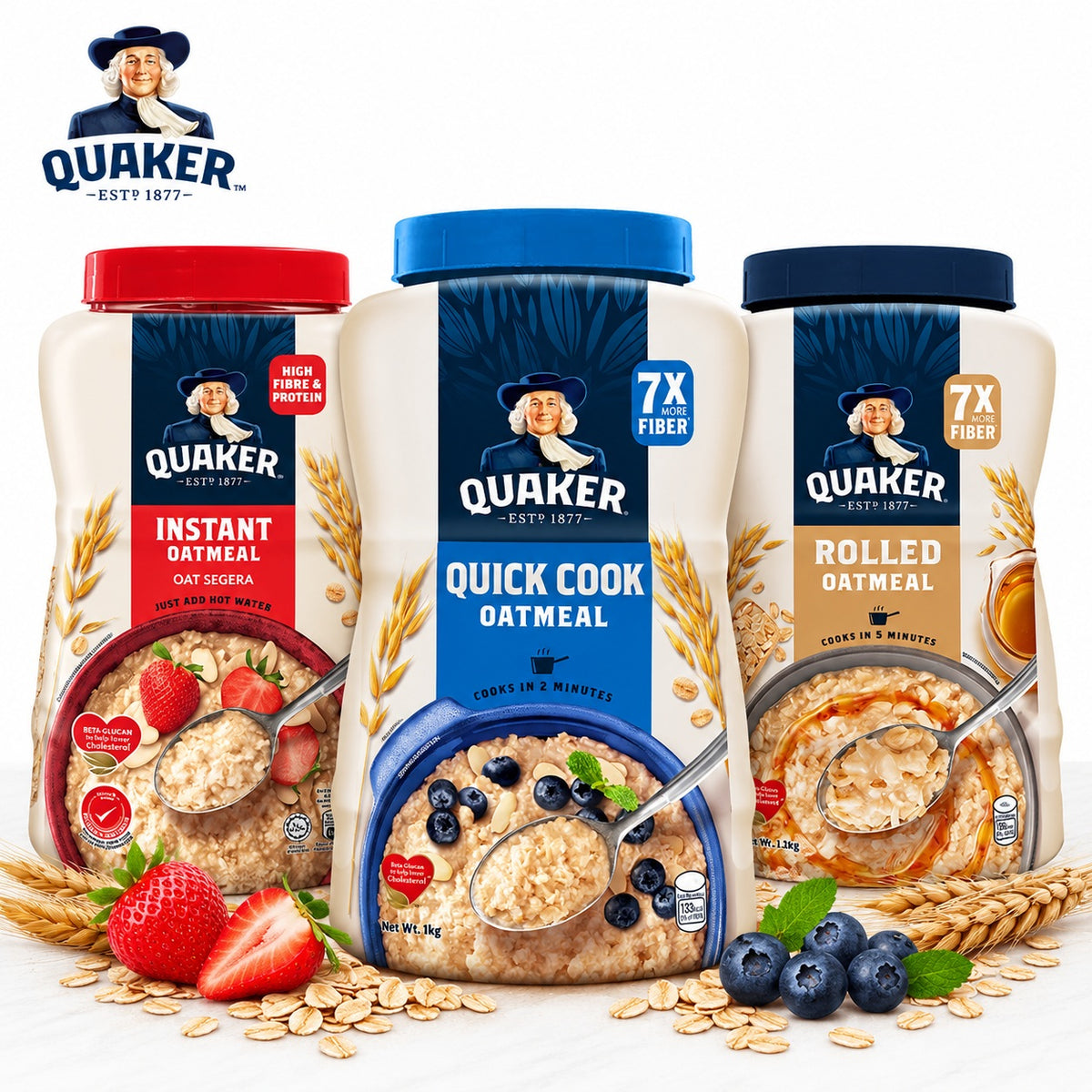 Quaker Oatmeal | Instant, Quick Cook & Rolled Oats | Healthy Breakfast Choice