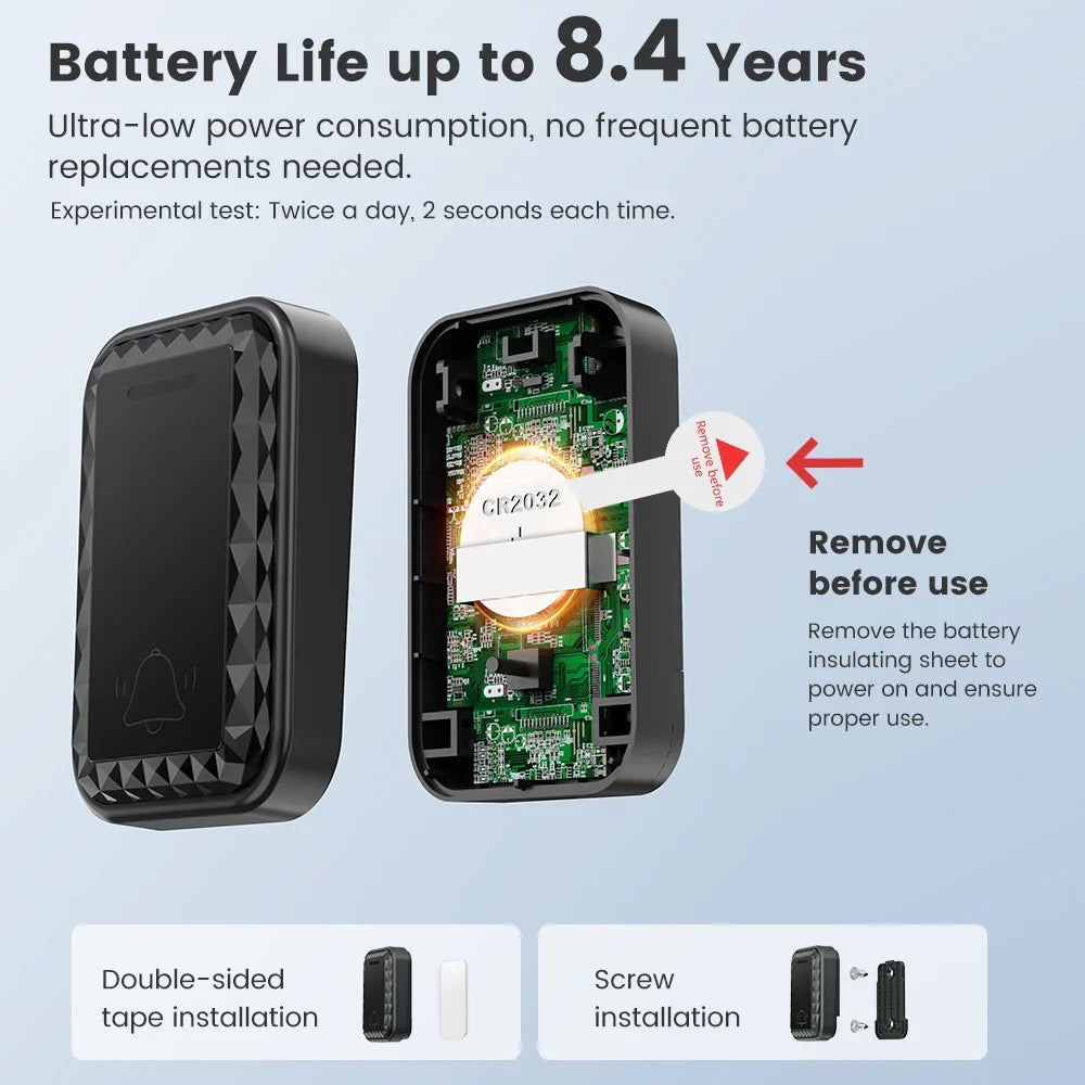 SMATRUL WIRELESS DOOR BELL - (1 BUTTON / 2 RECEIVERS) - WHITE