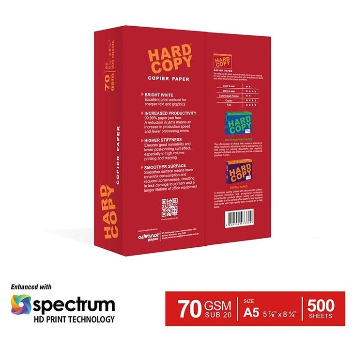 SOLD PER BOX HARD COPY Copier Paper SUB 20 70gsm