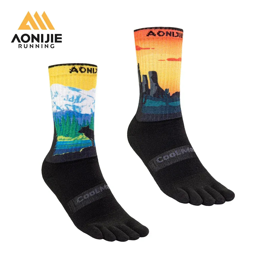 Aonijie E4843 Calf Sports TOE SOCKS - SNOW