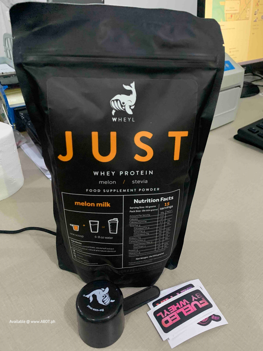 JUST Whey Protein (by wheyl nutrition) Melon Milk (454g) ziplock pack w/ free scooper