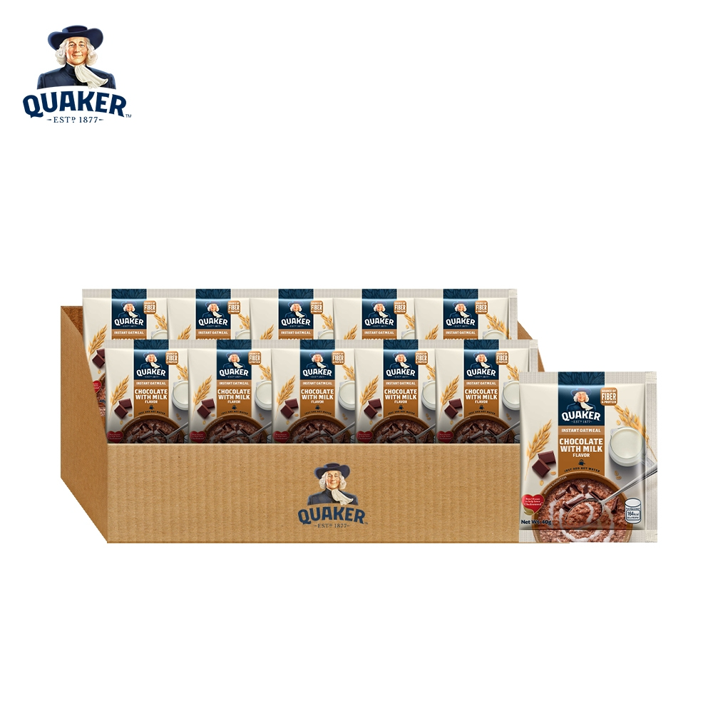 1 CASE - Quaker Instant Oatmeal Chocolate with Milk (40g x 12) 12 Boxes