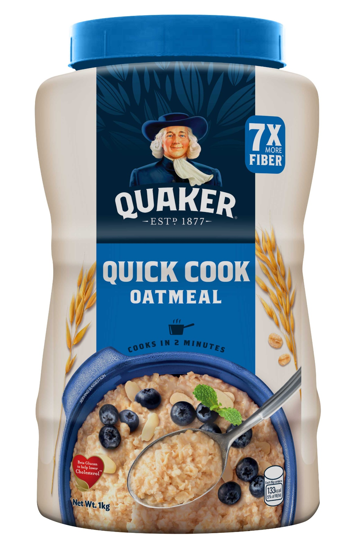 Quaker Quick Cook Oatmeal 1kg Jar