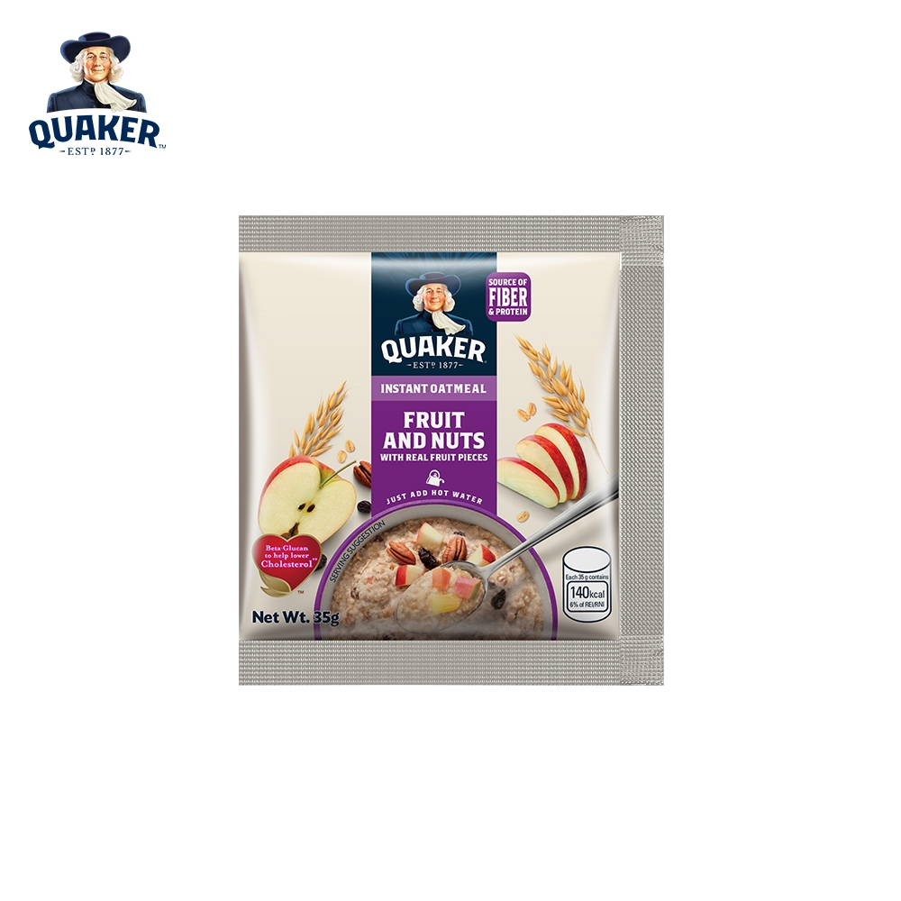1 CASE - Quaker Instant Oatmeal Fruit and Nuts (5 x 35g) 24 Packs