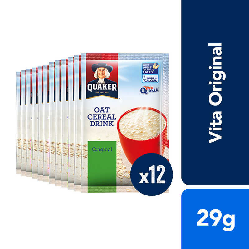 1 CASE - Quaker Vita Cereal Drink Original (12 x 29g) 12 Boxes