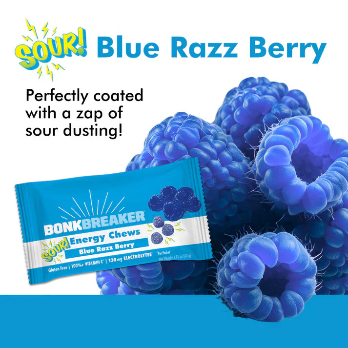 BonkBreaker Electrolytes Energy Chews 8ct. Packet - Sour Blue Razz Berry