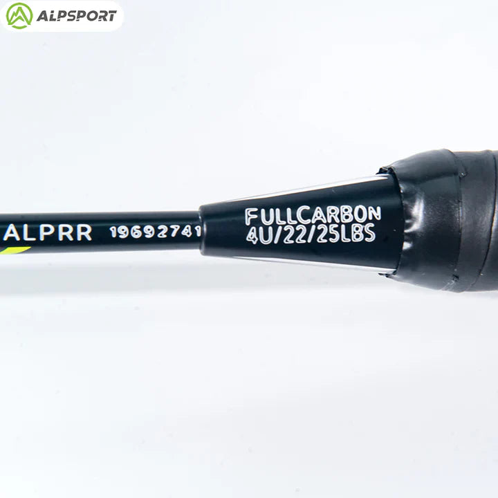 ALPSPORT LT 4U/G4 Carbon Fiber Badminton Racket - Black