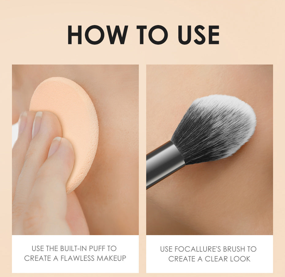 FOCALLURE Waterproof Flawless Pressed Powder FA16  - Longlasting base Makeup