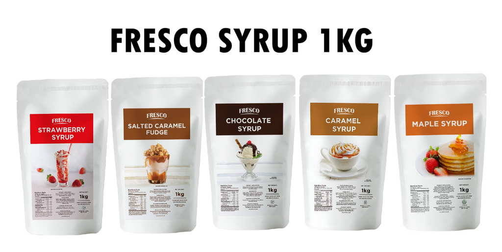 Fresco Maple, Chocolate, Caramel, Strawberry and Salted Caramel Syrup - 1kg