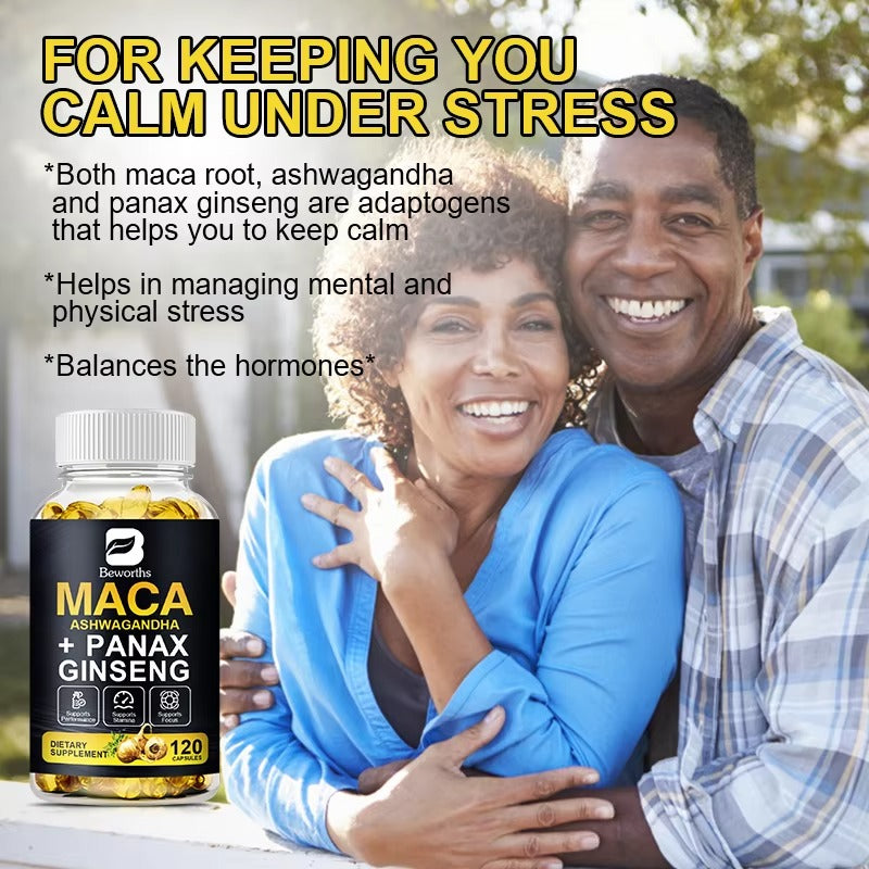 Beworths Maca Root Capsules with Ashgwanda Dietary Herbal Supplements