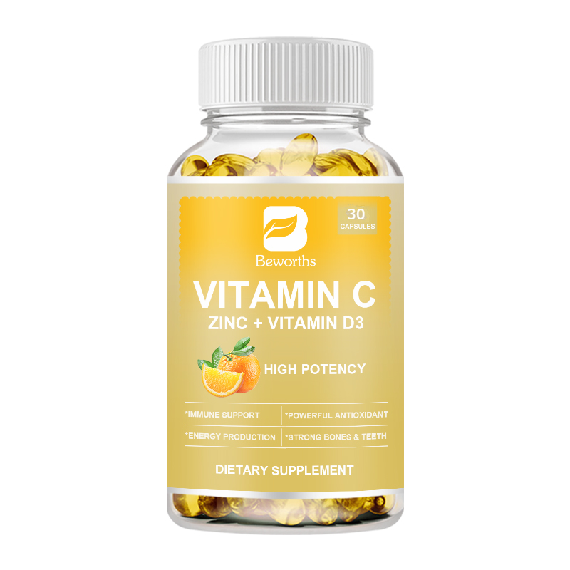 Beworths 100MG VITAMIN C CAPSULES WITH ZINC + D3 - 30 pcs