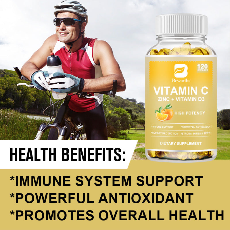 Beworths 100MG VITAMIN C CAPSULES WITH ZINC + D3 - 30 pcs