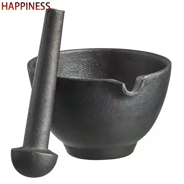 Happiness CAST IRON MORTAR and PESTLE
