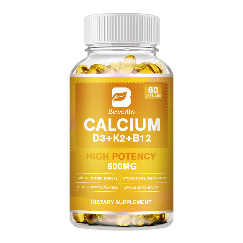 Beworths CALCIUM 600MG WITH D3, K2, B12 - 60 pcs