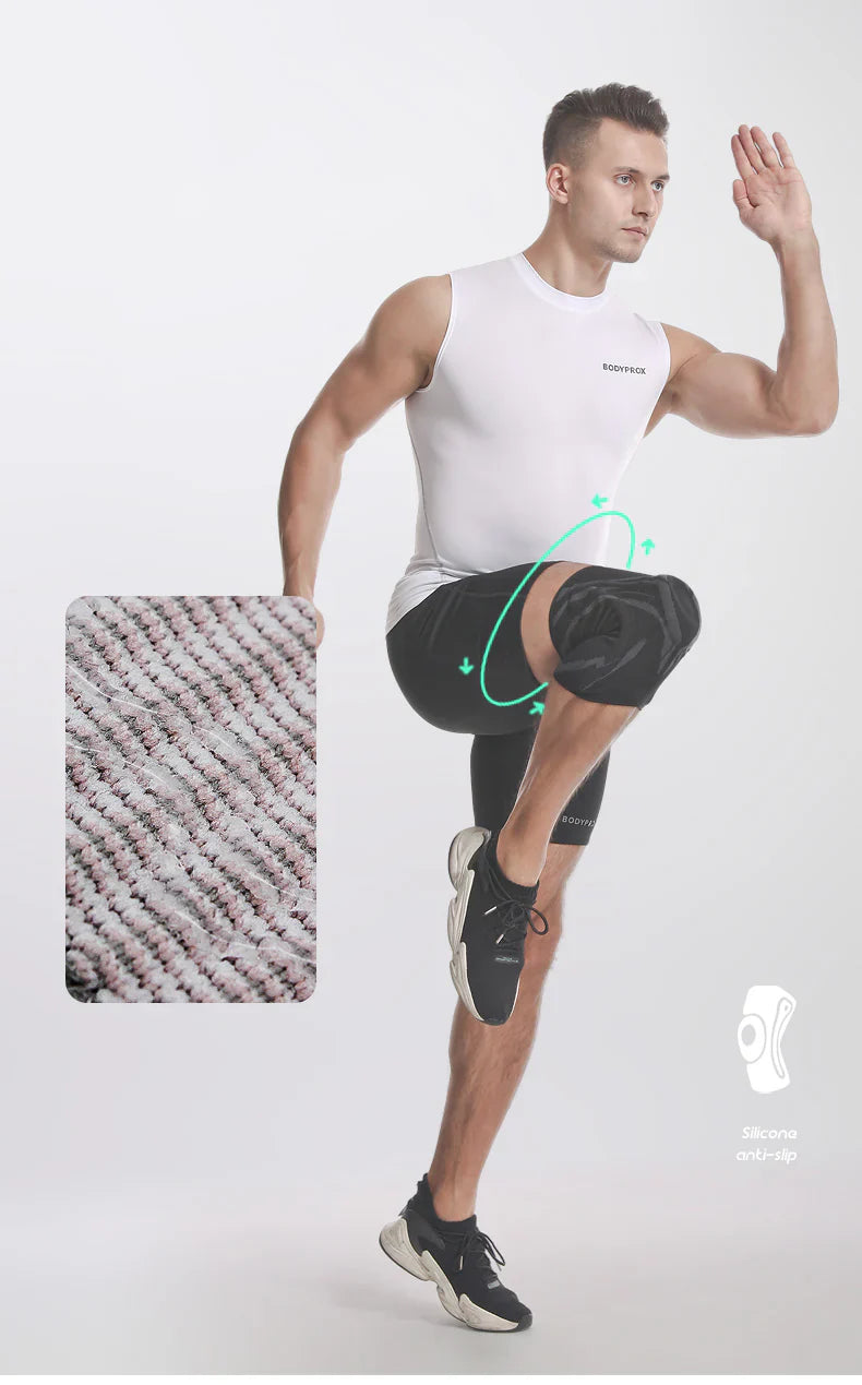 Aolikes 7730 Shock Absorption Knitted Knee Pads - Black