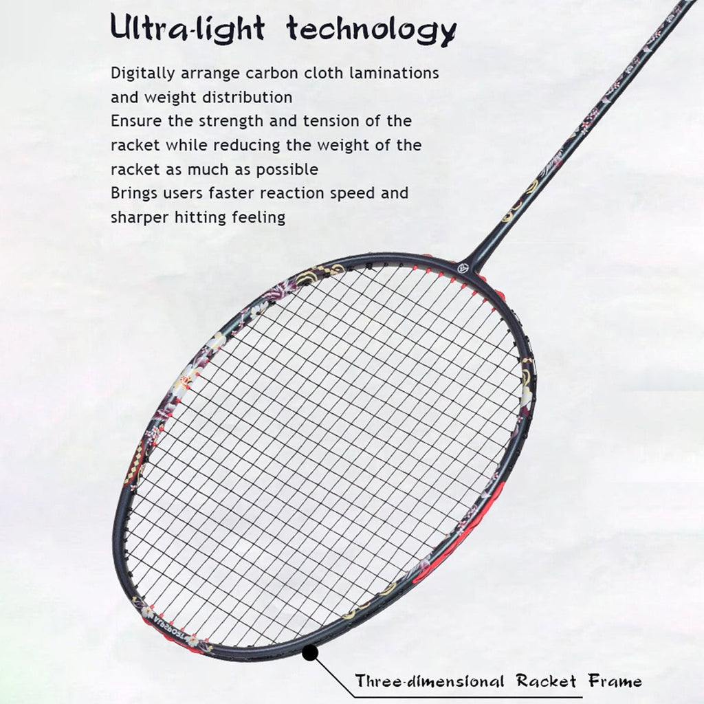 ALP SPORT 1pc HQ Full Carbon Fiber Badminton Racket 6U G5