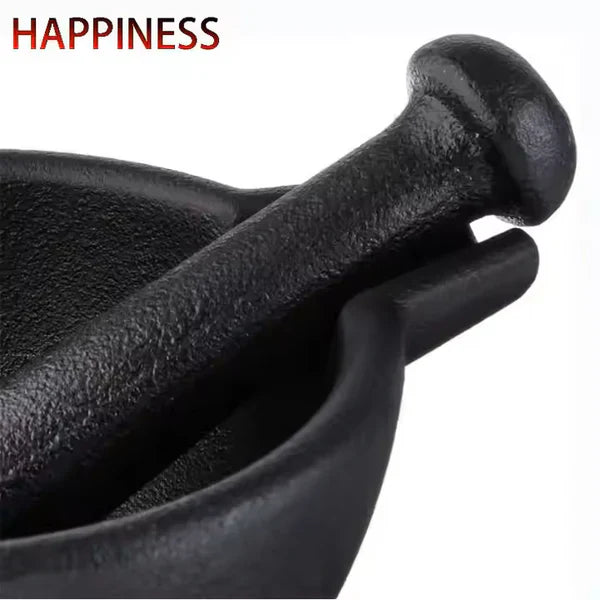 Happiness CAST IRON MORTAR and PESTLE