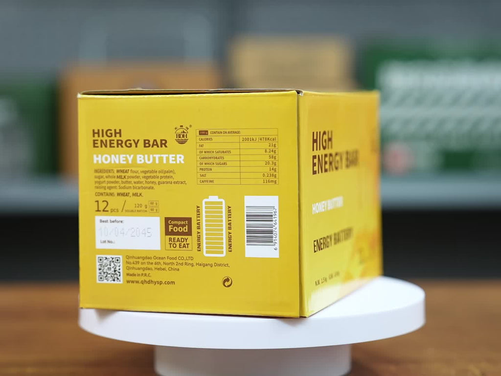 1 CASE - High Energy Bar - 9 Boxes x 12 pcs - Exp. Date 2044 - HONEY BUTTER