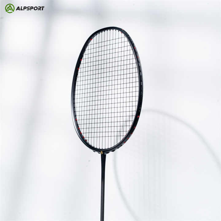 ALP SPORT 1pc BLACK XHP - ALP XHP 6U G4 Carbon Fiber Badminton Racket Flexible & Lightweight With Grips Full Carbon Rackets- Black