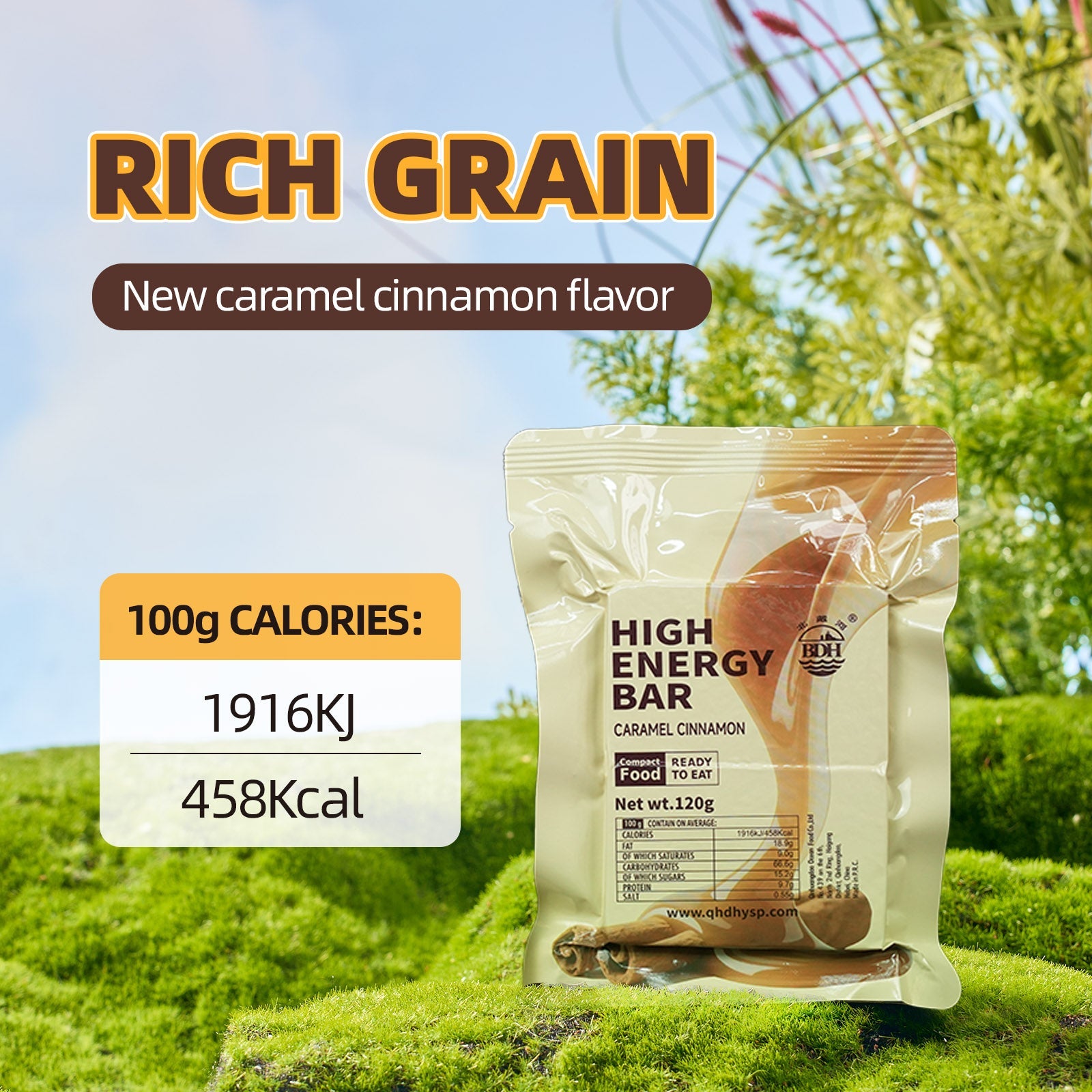 High Energy Bar (120g) Exp. Date 2045 - Caramel Cinnamon