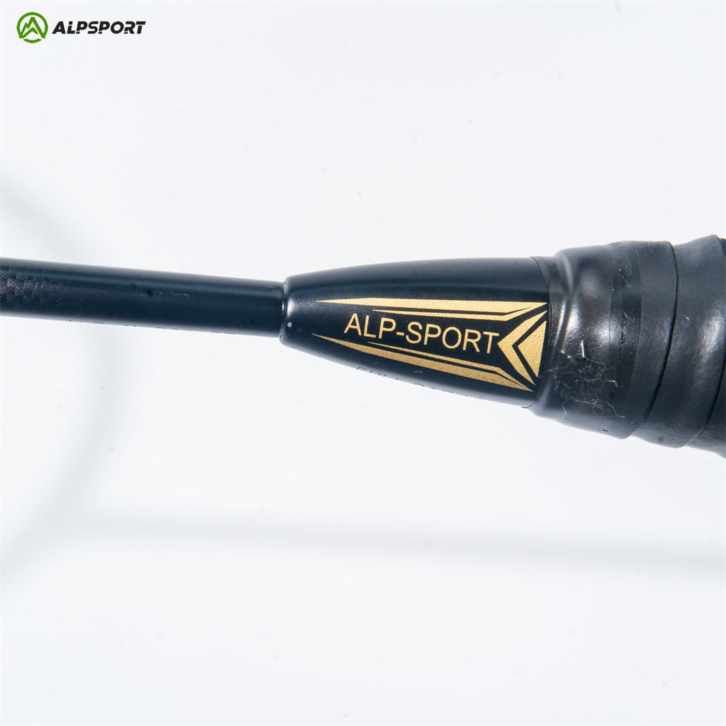 ALP SPORT 1pc BLACK XHP - ALP XHP 6U G4 Carbon Fiber Badminton Racket Flexible & Lightweight With Grips Full Carbon Rackets- Black