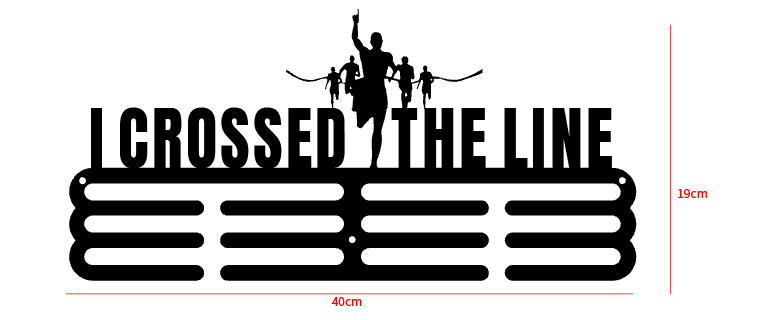 Segoi I CROSSED THE LINE Medal Hanger (Metal) - very strong and beautiful display of medals