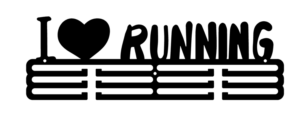 Segoi I LOVE RUNNING Medal Hanger (Metal) - very strong and beautiful display of medals