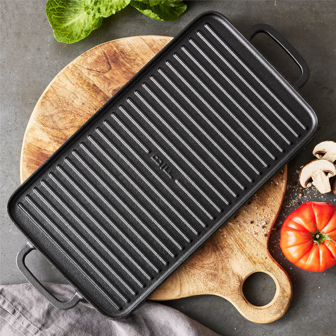 Happiness CAST IRON GRILL PAN