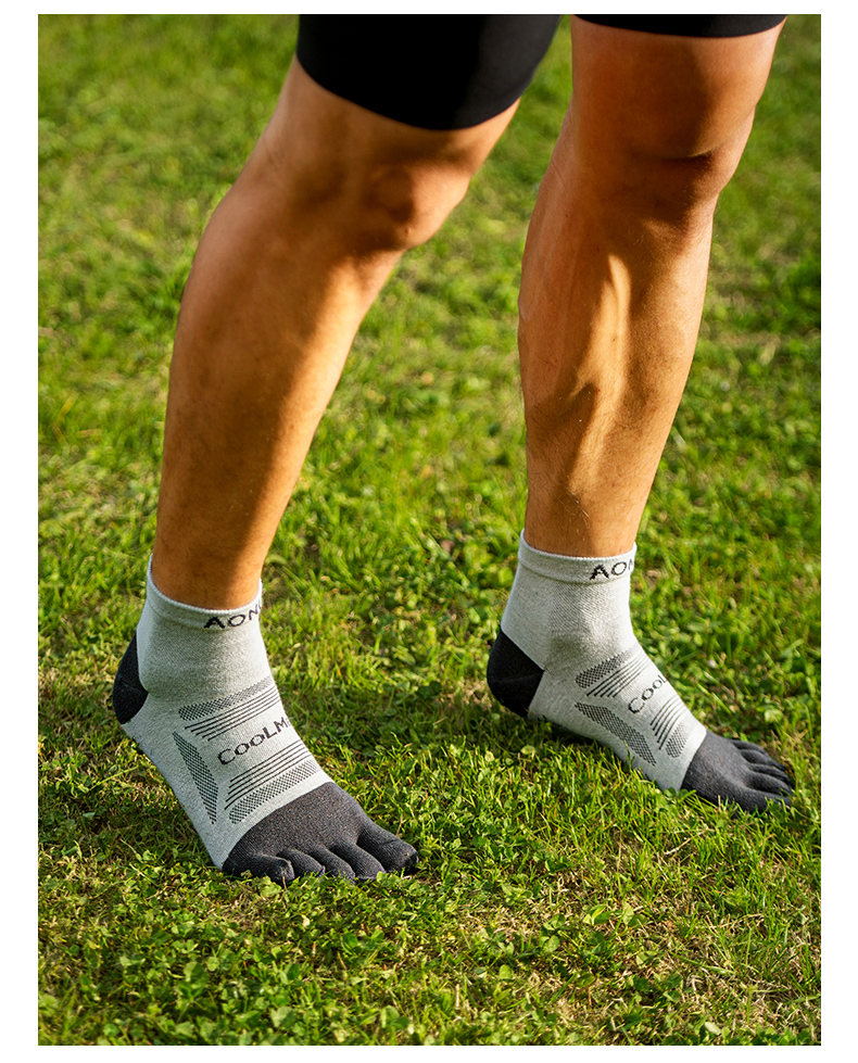 Aonijie E4840 Mid-length Running TOE SOCKS 3 Pairs Breathable - SMALL