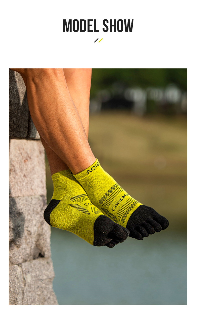 Aonijie E4840 Mid-length Running TOE SOCKS 3 Pairs Breathable - SMALL