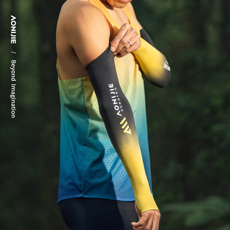 AONIJIE E4121 Running UV Protection Arm Sleeves - WHITE