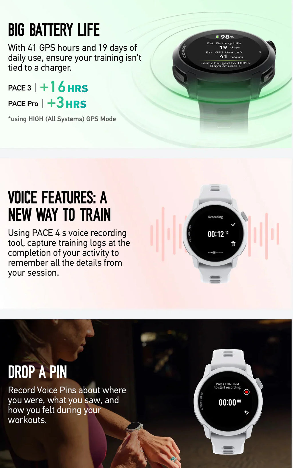 COROS PACE 4 the Ultralight Amoled GPS Sport Watch