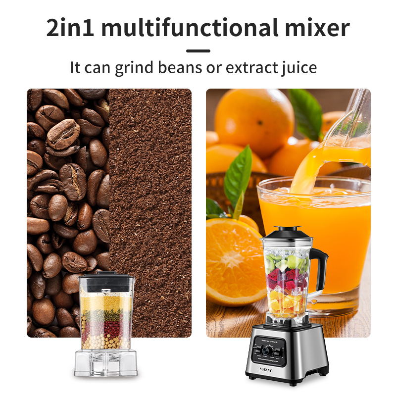 Sokany 2.5L Capacity 9 Speed Adjustable Portable Blender 6000W
