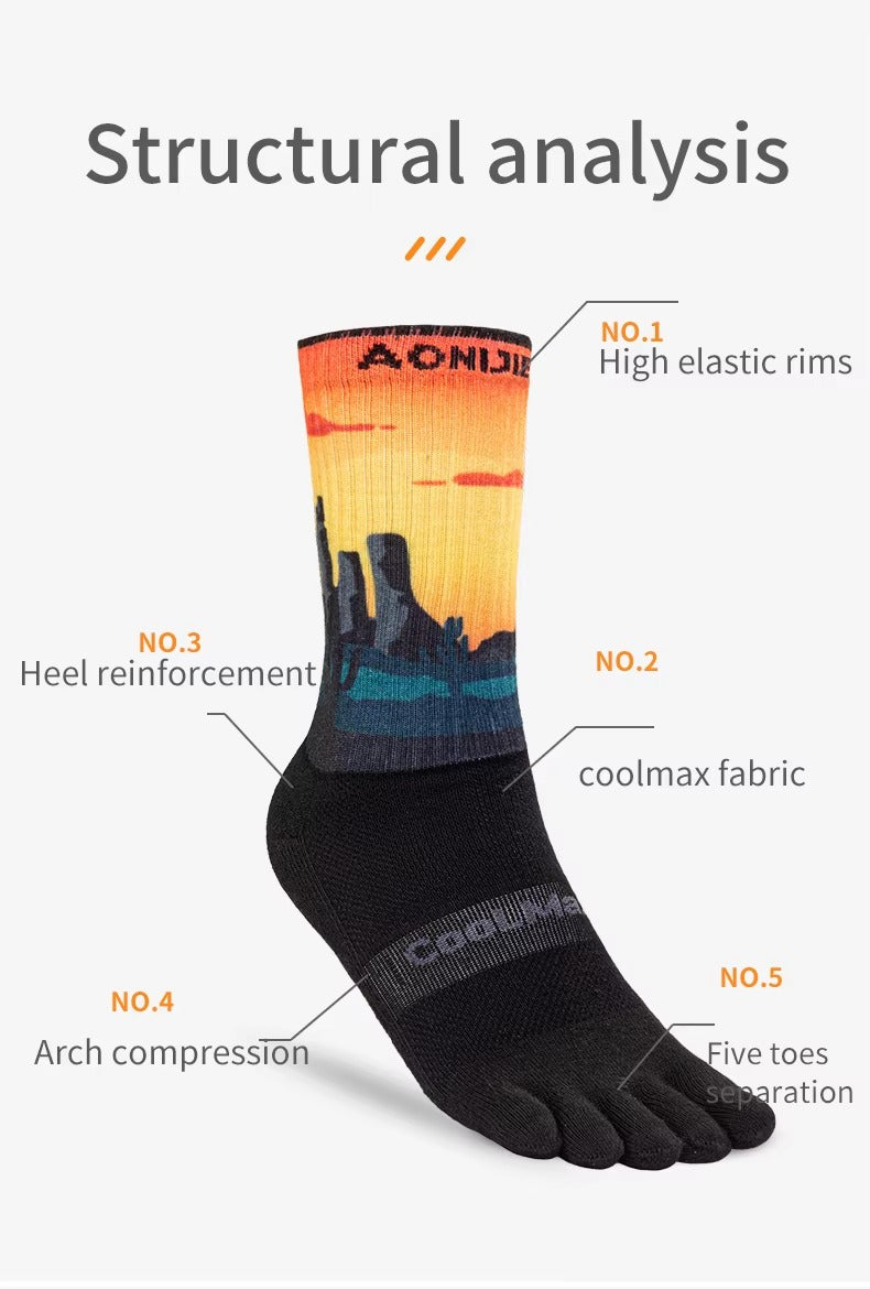 Aonijie E4843 Calf Sports TOE SOCKS - DESSERT