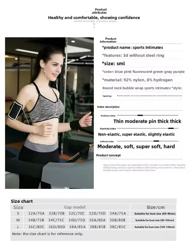 Segoi SPORTS BRA - Quick Drying, Breathable and Wire free sports bra
