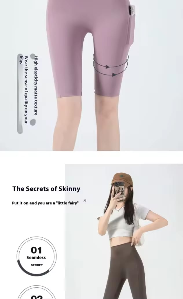 Segoi Women Compressed Sports Shorts - High waisted, compression shorts, comfortable and good quality - ES10755 - BLACK