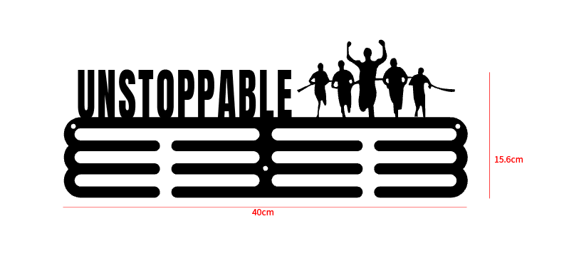 Segoi UNSTOPPABLE Medal Hanger (Metal) - very strong and beautiful display of medals