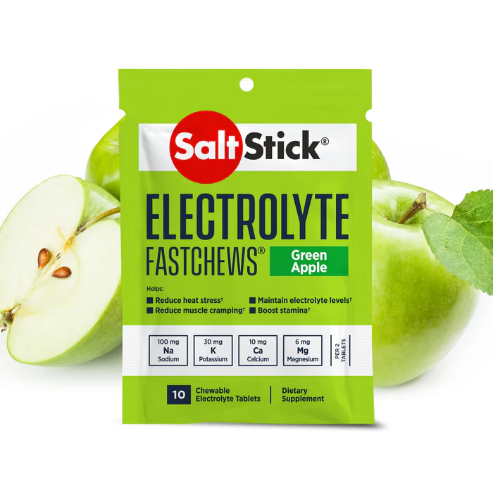 SaltStick FastChews Bottle 60 tablets - Salt Stick Electrolyte tablets - Green Apple