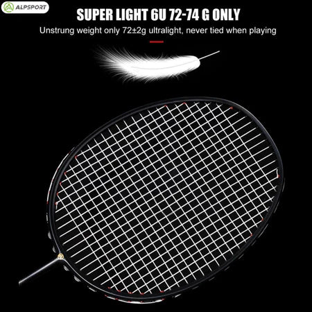 ALPSPORT XHP 6U/G4 26Lbs Carbon Fiber Badminton Racket (Single)