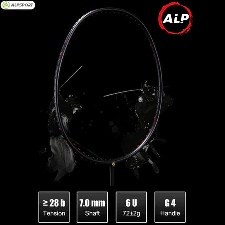 ALPSPORT XHP 6U/G4 26Lbs Carbon Fiber Badminton Racket (Single)